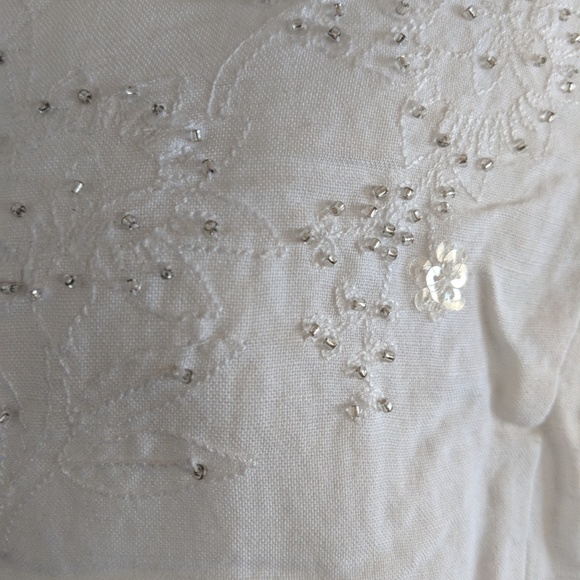 Vintage Van Heusen linen tank top with beads and s - Picture 4 of 4